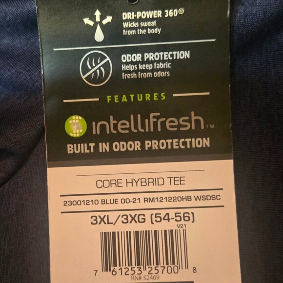 SOLD! Russell Men s Core Active Hybrid Short Sleeve Tee 3XL Blue Cove - Picture 6 of 7